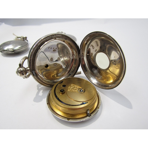 8094 - Two silver full hunter cased pocket watches (Waltham USA & Turkish market dial) together with two si... 