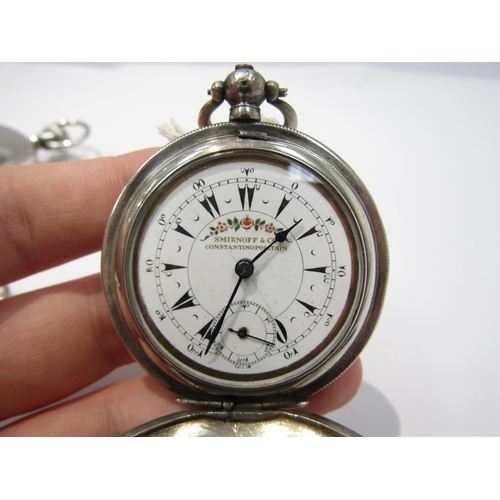 8094 - Two silver full hunter cased pocket watches (Waltham USA & Turkish market dial) together with two si... 