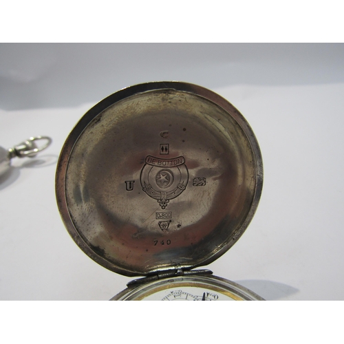 8094 - Two silver full hunter cased pocket watches (Waltham USA & Turkish market dial) together with two si... 