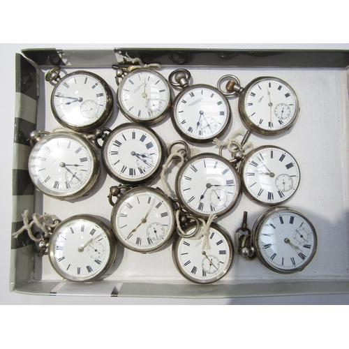 8117 - Twelve assorted 19th Century silver cased American and English pocket watches