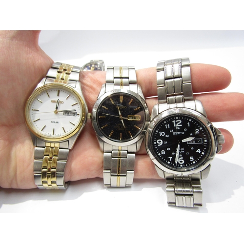 8155 - Nine assorted Seiko mechanical and quartz wristwatches including Seiko G (5 examples)