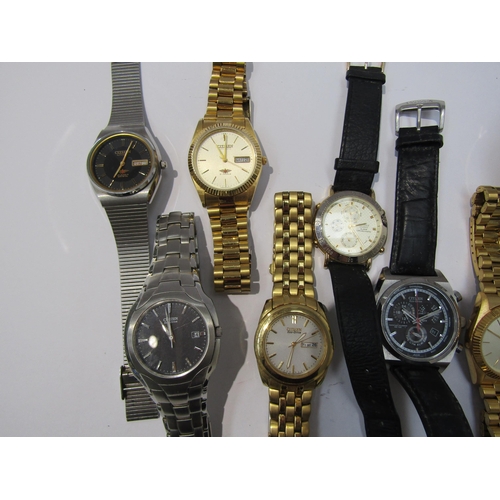 8162 - Ten assorted Citizen wristwatches including Eco-Drive, quartz, chronographs, automatic etc.