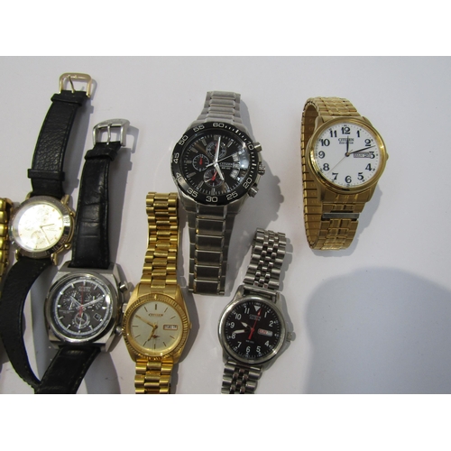 8162 - Ten assorted Citizen wristwatches including Eco-Drive, quartz, chronographs, automatic etc.