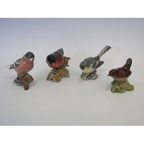 1028 - Four Beswick birds in gloss - Bullfinch, Wren, Grey Wagtail and Chaffinch