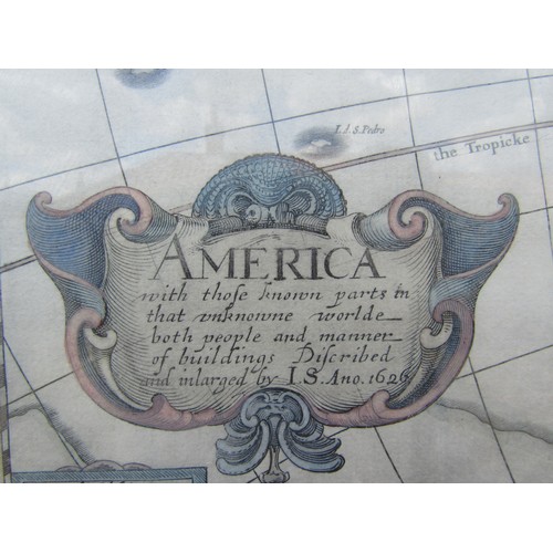 6389 - John Speed - Americas - 'America With Those Known Parts In That Unknowne Worlde....' Hand coloured e... 