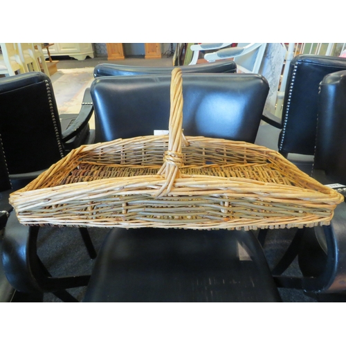 1060 - An English Willow flower basket of rectangular form, 49cm long