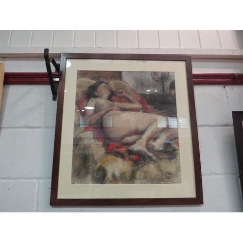1061 - MAUREEN BOCKING (XX/XXI) A large pastel on paper of a female nude. Signed bottom right. Framed and g... 