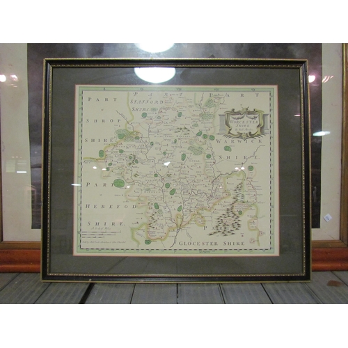 1280 - A collection of prints and maps including a maple framed example  (E)  £15-25