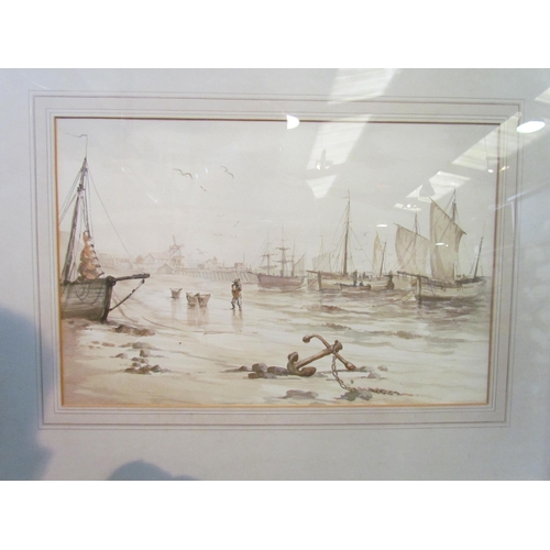 1290 - GEORGE STANFIELD WALTERS R.B.A. (1838-1924):  watercolour of Seafaring, framed and glazed, 39cm x 56... 