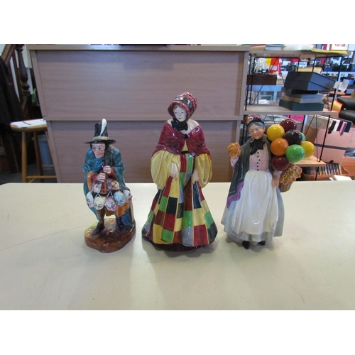 1357 - Three Royal Doulton figurines: The Mask Seller, Biddy Pennyfarthing and The Parsons Daughter