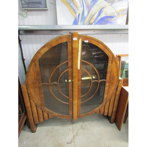 2417 - An Art Deco walnut display cabinet