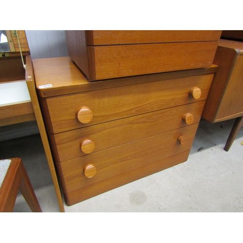 2421 - A Stag 1970's teak chest of three drawers