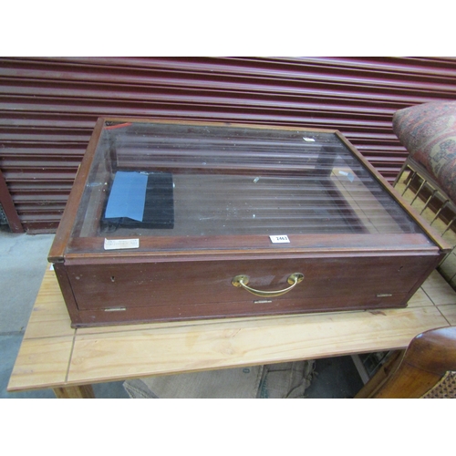 2463 - A mahogany glazed top display cabinet, corner section missing         (E) £10-20