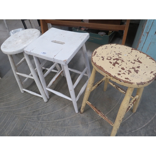 2021 - Three painted stools