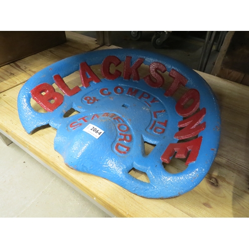 2064 - A 'Blackstone' cast iron tractor seat          (R) £25