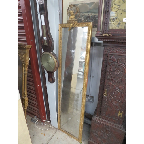 2086 - A 19th Century gilt and gesso pier mirror 176 x 42cm