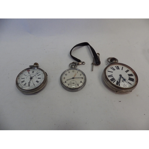 1406 - A Goliath pocket watch, military pocket watch marked G.S.T.P. Q12786 and a TELL best centre seconds ... 