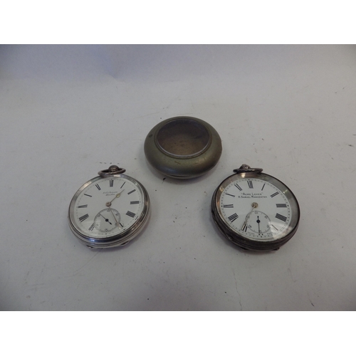 1409 - An F.W. Benson silver pocket watch, London 1888 (face cracked) and H. Samuel 