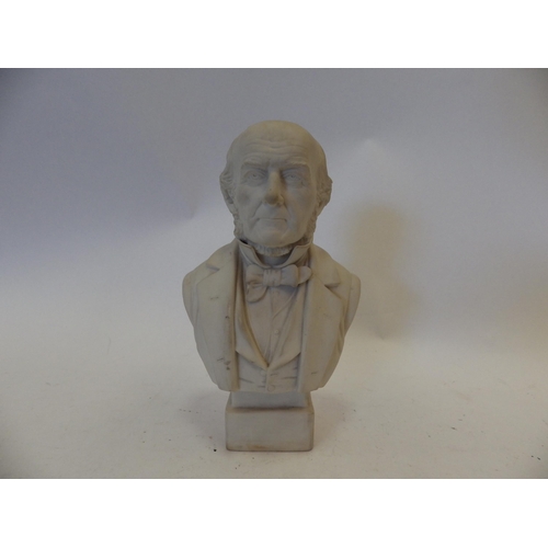 1456 - A small gladstone bust by Robinson and Leadbeater, 20cm tall