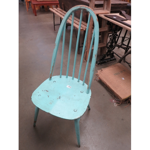 2028 - A blue painted Ercol chair       (E) group