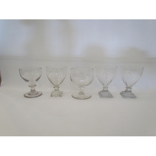 1535 - Five various Georgian and later 19th Century glasses including rummer