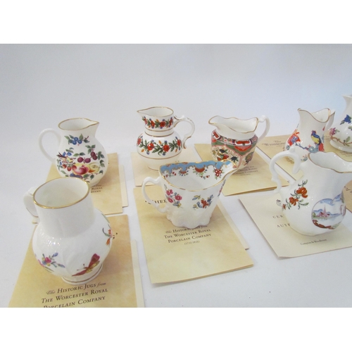 1536 - Nine Royal Worcester miniature jugs with certificates (9)   (R)  £20