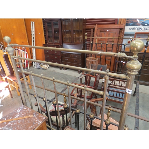 2445 - Two Victorian brass framed bed frames, one incomplete