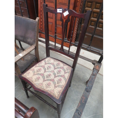 2446 - An Art Nouveau inlaid bedroom chair