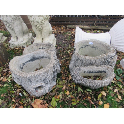 9047 - A pair of composition tree form planters