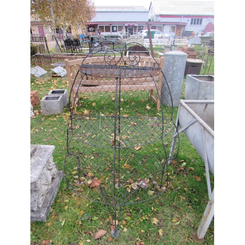 9097 - A wirework three tier plant stand on lead pad feet   (R) £200