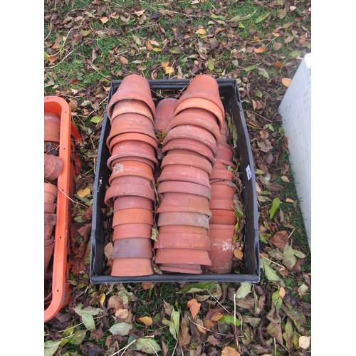 9160 - A tray of terracotta flower pots