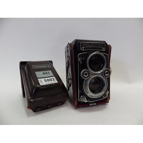 5002 - A Franke & Heidecke Rolleiflex Synchro-Compar camera in Yashica casse No. 2381543