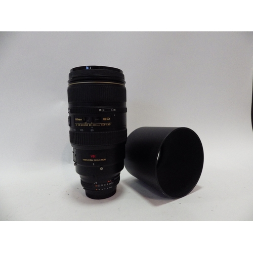 5011 - A Nikon Lens AF VR-Nikkor 80-400mm 4.5-5.6D with hood
