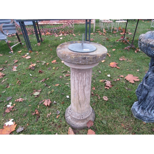 9476 - A reconstituted fluted column sundial with brass dial, 30