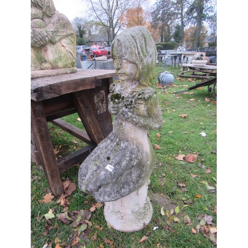 9480 - A weathered composition figure of a kneeling girl, 43