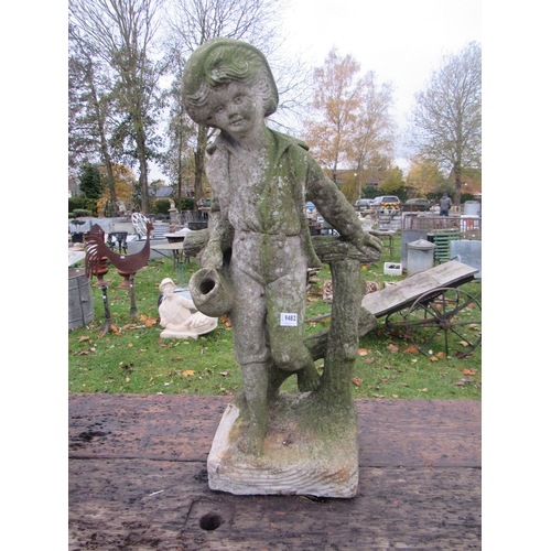 9482 - A composition figure of a boy on a fence, drilled for water, 31