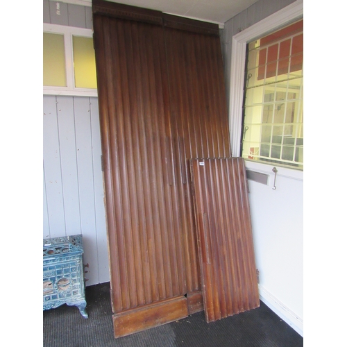 9496 - A pair of tall oak linen fold doors and two short cupboard doors, 90