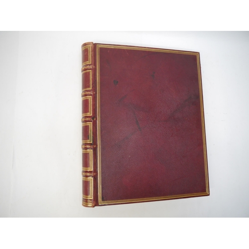 6312 - A handsome elephant folio C19th album, blank pages, full burgundy morocco gilt, spine gilt in compar... 