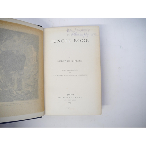 6008 - Rudyard Kipling: 'The Jungle Book', London, Macmillan, 1894, 1st edition, black & white frontispiece... 