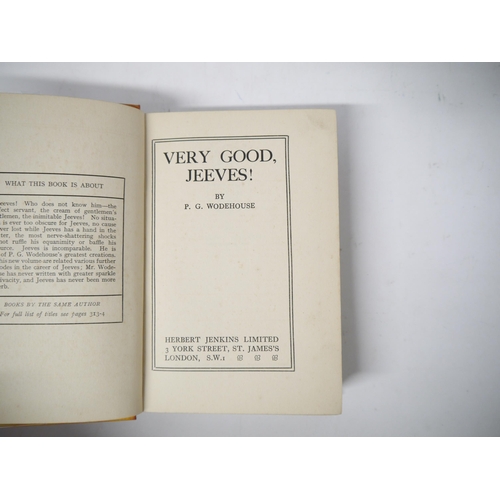 6113 - P.G. Wodehouse: 'Very Good, Jeeves!', London, Herbert Jenkins, 1930, 1st edition, original cloth (wo... 