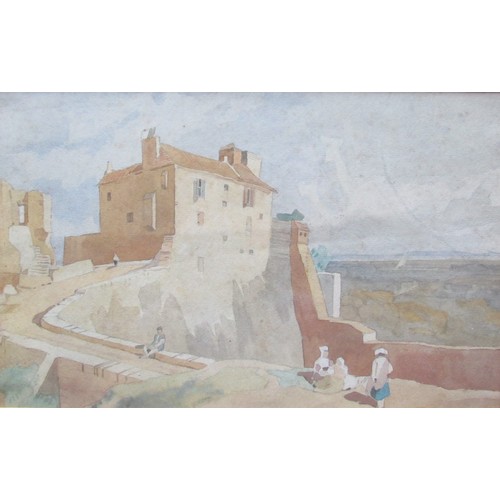 6047 - FREDERICK WILLIAM BALDWIN (1899-1984) A framed and glazed watercolour depicting the Ramports of Domf... 