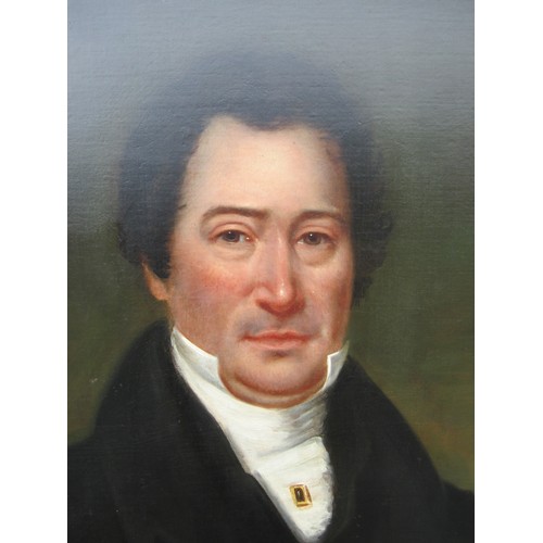 6011 - A late Georgian early 19th Century oil on canvas portrait of James Rutherford (1785-1852), 74.5cm x ... 