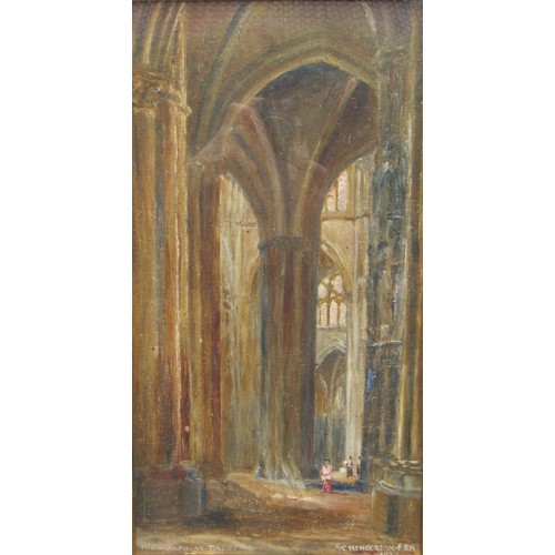 6049 - ARTHUR EDWARD HENDERSON FSA (1870-1956) A framed original oil on board,  'The Dark Pillar, Toledo', ... 