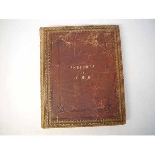 6341 - A large folio C19th album, gilt title to front cover 