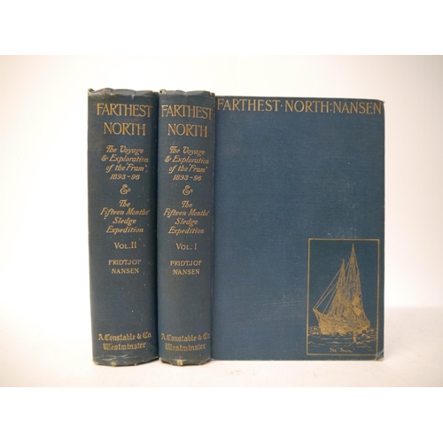 6353 - Fridtjof Nansen: ' 'Farthest North', London, Archibald Constable, 1897, 1st edition, 2 volumes, etch... 