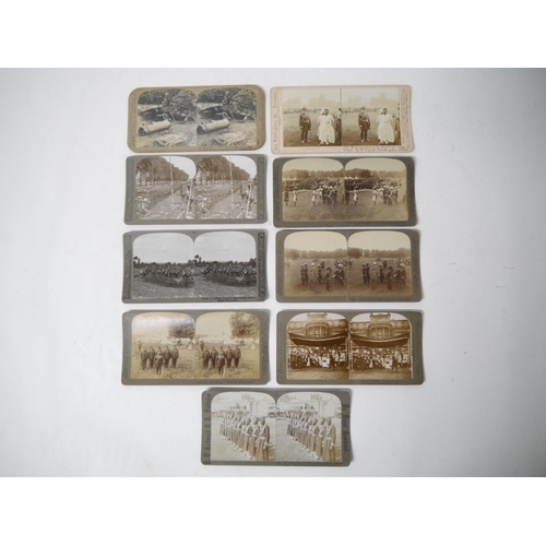 6363 - A small collection of early 20th Century stereoviews depicting Indian soldiers and military, images ... 