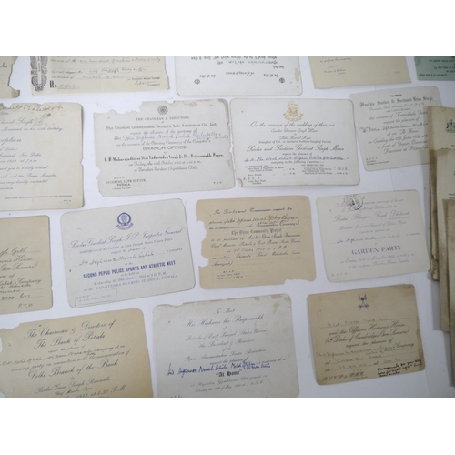 6371 - A Collection of 40+ Invitations and Cards relating to the Princely Punjab States including Kapurthal... 