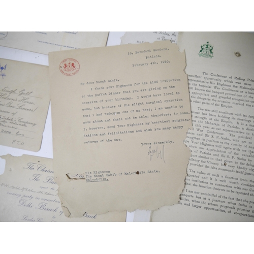 6371 - A Collection of 40+ Invitations and Cards relating to the Princely Punjab States including Kapurthal... 