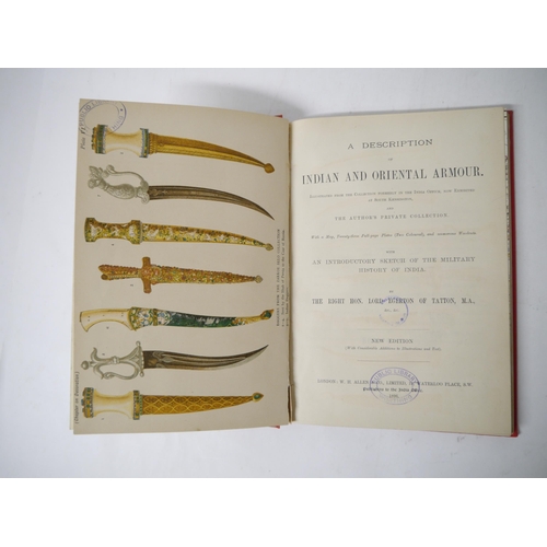 6377 - (India.) The Right Hon. Lord Egerton of Tatton: 'A Description of Indian and Oriental Armour, illust... 