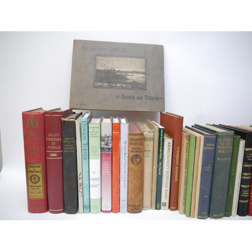 6407 - Two boxes of Norfolk interest titles, including Kelly's Directory of Norfolk 1933, folding colour ma... 